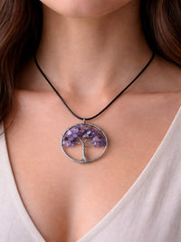 Lebensbaum Kette mit Amethyst Splitter – Tree of Life Necklace