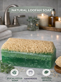 Luffa Natur Seife mit Eukalyptus – Handgemacht