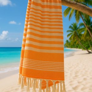 Hamamtuch Andalusya Orange  -  Ideal für den täglichen Gebrauch