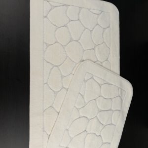 Exklusives  Badematte-Set Stone White – Weich, Saugfähig und Rutschfest