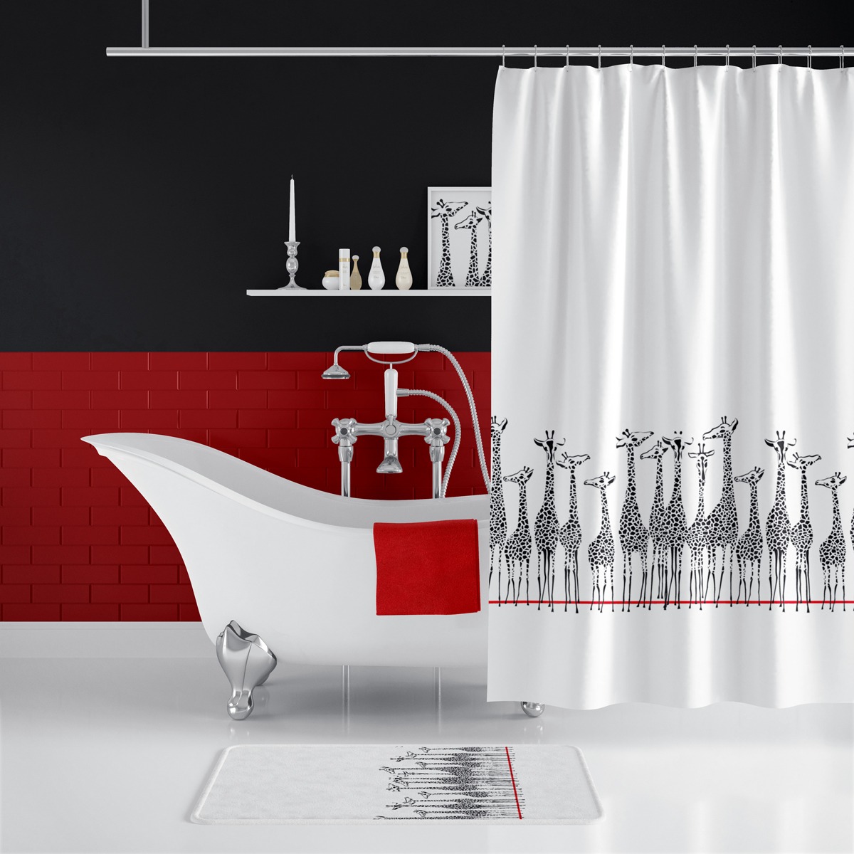 duschvorhang,badezimmer,baden,duschen, giraffe,bath curtain,