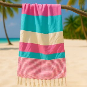 Strand-Sauna Tuch Hawaiian Pool  Pink Green - Ideal für Strand, Sauna und Pool