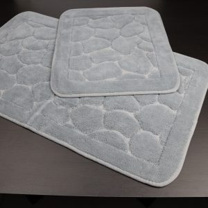 Exklusives  Badematte-Set Stone Grey  – Weich, Saugfähig und Rutschfest