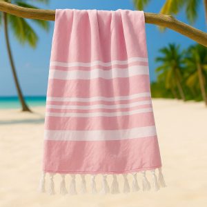 Strand-Sauna Tuch Terry Back Pink   Perfekt für Strand, Sauna und Pool