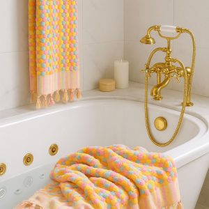 Hamamtuch Pompom Multi Melange -Luxuriöses Pompon-Hamamtuch – Extraweich & Kuschelig