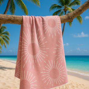 Strand-Sauna Tuch Sunbright Burgundy  Perfekt für Strand, Sauna und Pool